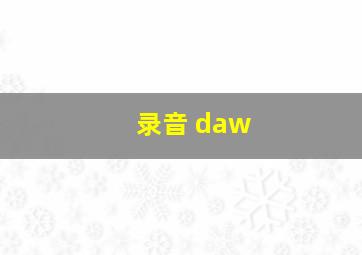 录音 daw